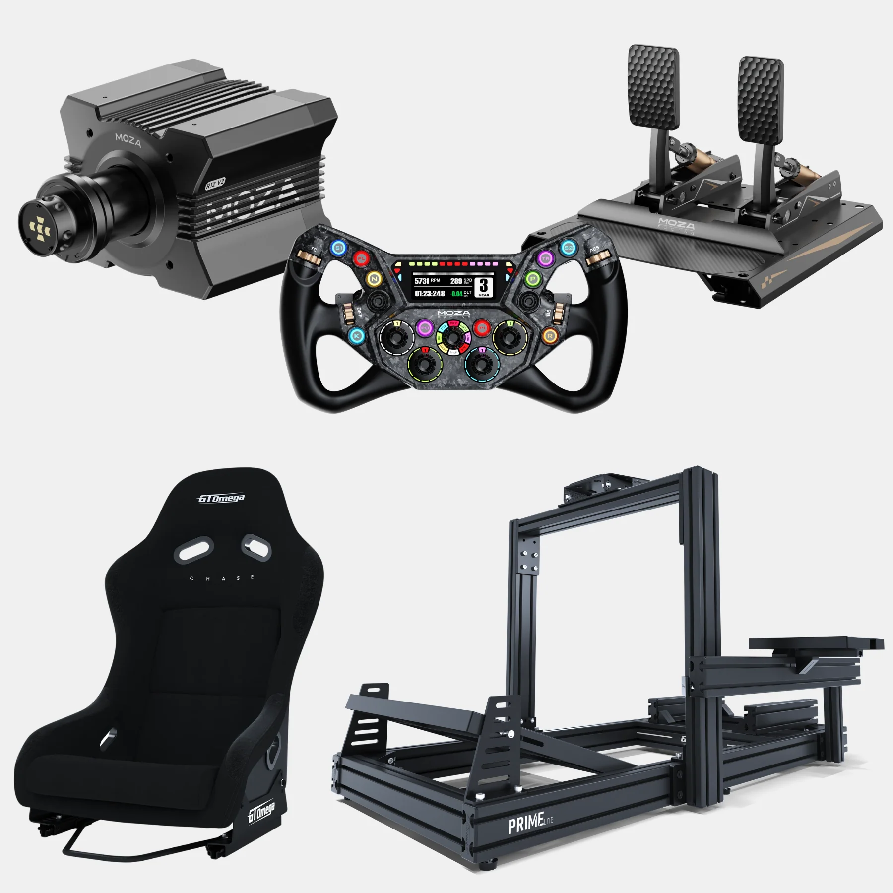 MOZA R12 PRIME Lite Sim Racing Bundle